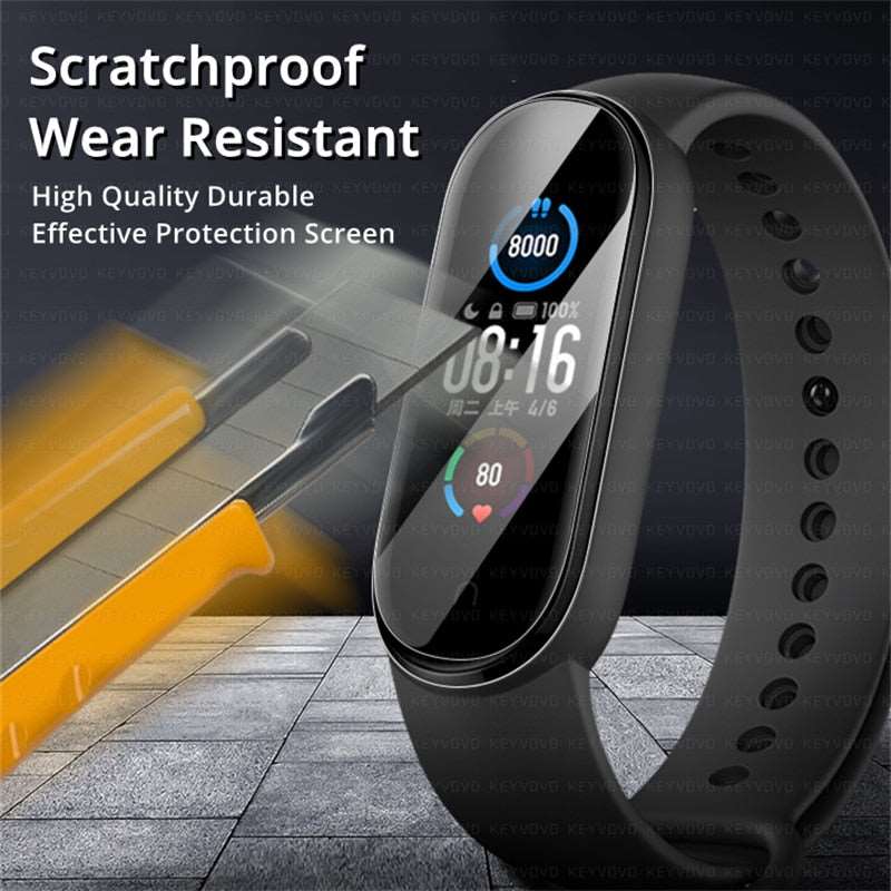 10D Film Glass for Xiaomi Mi Band 8 7 6 5 4 Screen Protector Miband Smart Watchband Full Protective Cover Case Strap Bracelet HD - TIKIJTRONICS # 0