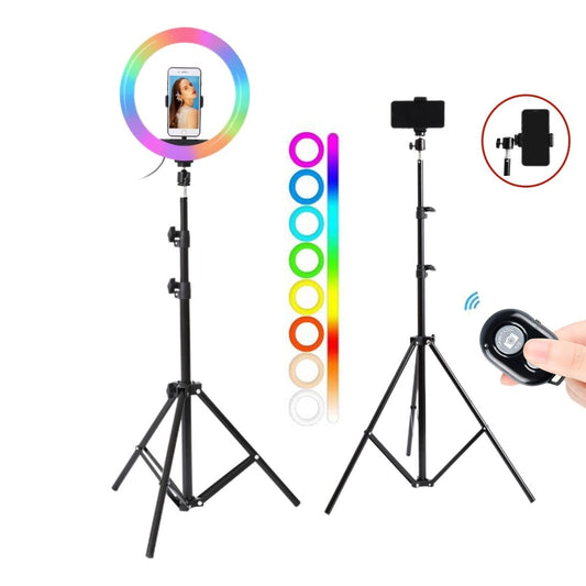 10Inch 13inch RGB LED Selfie Ring Fill Light with 1.6m Tripod Stand Photography Ring Lamp for TikTok Youtube Makeup Video Lights - TIKIJTRONICS 0 SPECIFICATIONSPackage: YesOrigin: Mainland ChinaOperating Voltage: 110 - 220VLighting Type: Ring LightColor Temperature Version: RGB VersionColor Temperature: Bi-color 3200K-5600KCertification: CEBrightness Adjustment Range: 0 - 100%Brand Name: Fotulato TIKIJTRONICS  (Store description)