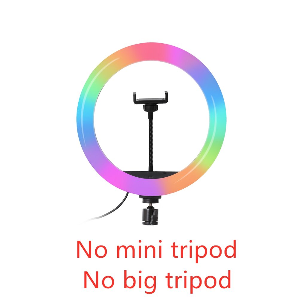 10Inch 13inch RGB LED Selfie Ring Fill Light with 1.6m Tripod Stand Photography Ring Lamp for TikTok Youtube Makeup Video Lights - TIKIJTRONICS 0 SPECIFICATIONSPackage: YesOrigin: Mainland ChinaOperating Voltage: 110 - 220VLighting Type: Ring LightColor Temperature Version: RGB VersionColor Temperature: Bi-color 3200K-5600KCertification: CEBrightness Adjustment Range: 0 - 100%Brand Name: Fotulato TIKIJTRONICS  (Store description)