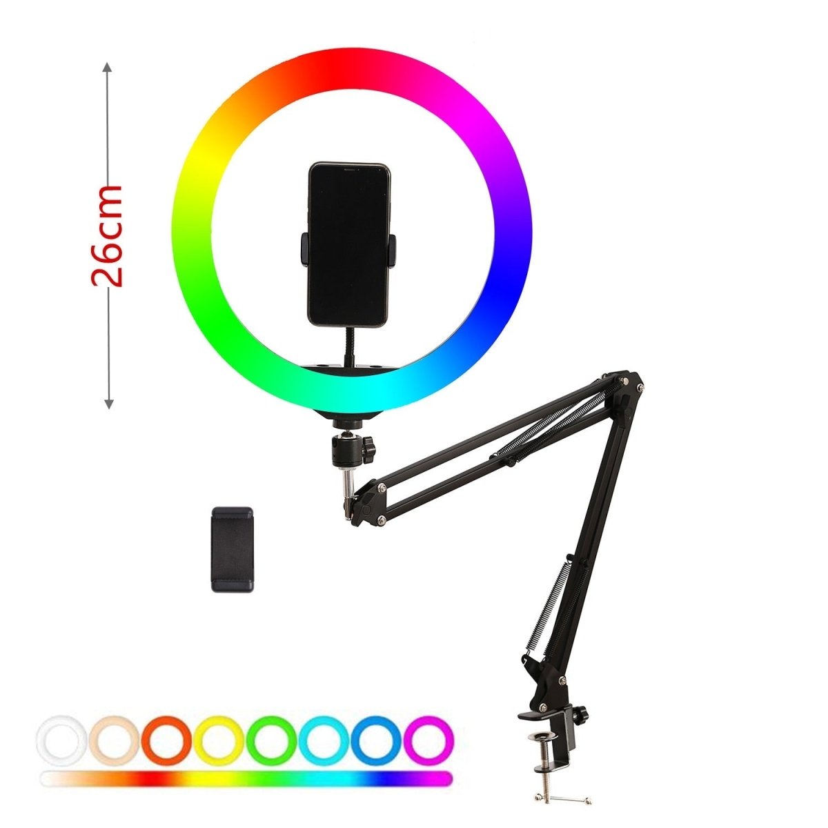 10Inch 13inch RGB LED Selfie Ring Fill Light with 1.6m Tripod Stand Photography Ring Lamp for TikTok Youtube Makeup Video Lights - TIKIJTRONICS 0 SPECIFICATIONSPackage: YesOrigin: Mainland ChinaOperating Voltage: 110 - 220VLighting Type: Ring LightColor Temperature Version: RGB VersionColor Temperature: Bi-color 3200K-5600KCertification: CEBrightness Adjustment Range: 0 - 100%Brand Name: Fotulato TIKIJTRONICS  (Store description)