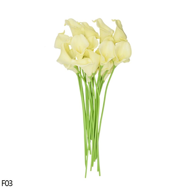 10Pcs High Quality Real Touch Calla Lily Artificial Flowers Calla Lily Bouquet For Wedding Bouquet Bridal Home Flower Decoration - TIKIJTRONICS 0 SPECIFICATIONSdropshipping: Support dropship, there will be no information in the packageType: callaStyle: FlowerQuantity: 10pcsOrigin: Mainland ChinaOccasion: WeddingModel Number: 10109fMaterial: FoamFlower Style: Flower BouquetDropship: dropshippingClassification: Artificial FlowersCN: ZhejiangBrand Name: YONGSNOW TIKIJTRONICS  (Store description)