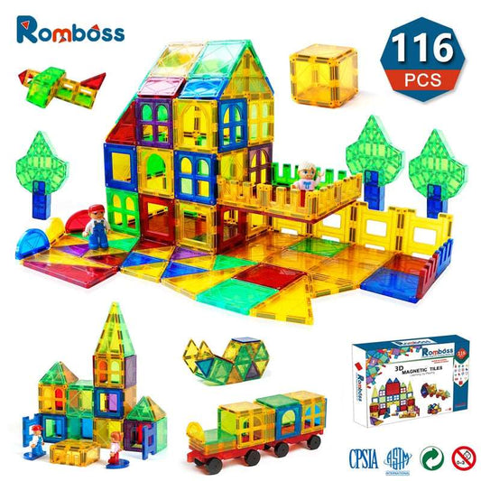 116Pcs Big Size Magnetic Building Blocks Set Constructor Games Magnet Designer Magnetic Tiles Educational Toys for Children Gift - TIKIJTRONICS 0 SPECIFICATIONSTotal Pieces: 116Recommend Age: 4-6y,7-12y,12+yPieces: 116Origin: Mainland ChinaOccasion: Home,Preschool,KindergartenMaterial: PlasticMaterial: ABS Plastic,MagnetColor: MulticolorCertification: CEBrand Name: RombossBrand: RombossAge: Above 3 Years Old TIKIJTRONICS  (Store description)