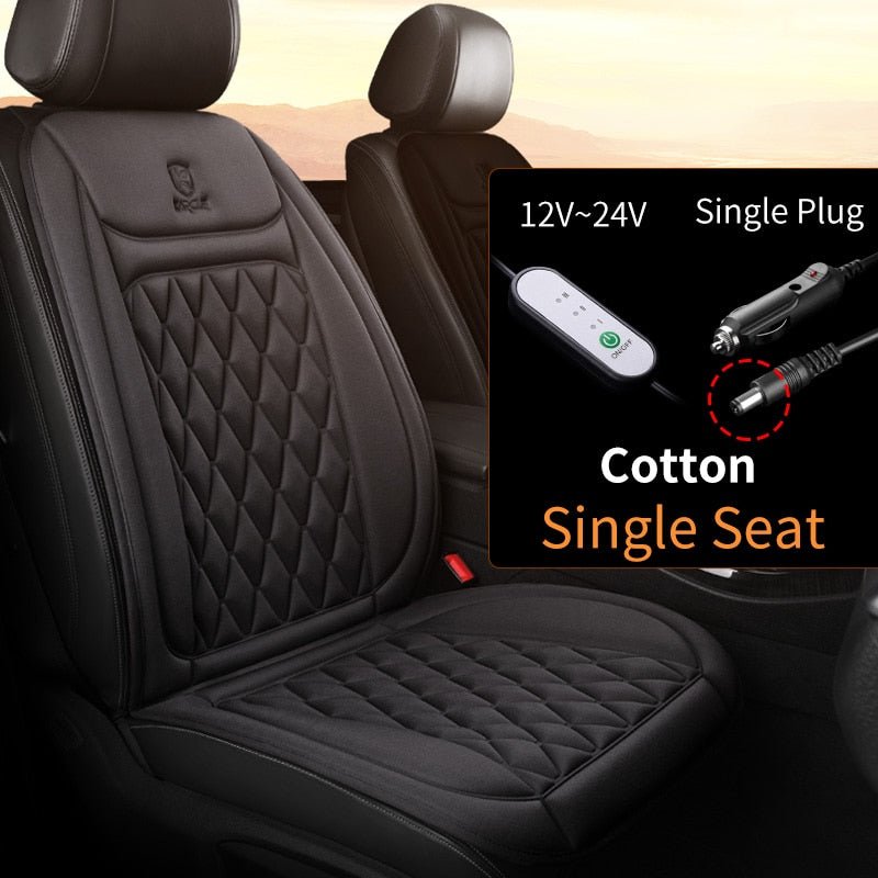 12 - 24v Heated Car Seat Cover 30' Fast Car Seat Heater Cloth/Flannel Heated Car Seat Protector 25W Seat Heating Cover Car Seat - TIKIJTRONICS12 - 24v Heated Car Seat Cover 30' Fast Car Seat Heater Cloth/Flannel Heated Car Seat Protector 25W Seat Heating Cover Car Seat200000182:10#1PCS Black Cloth