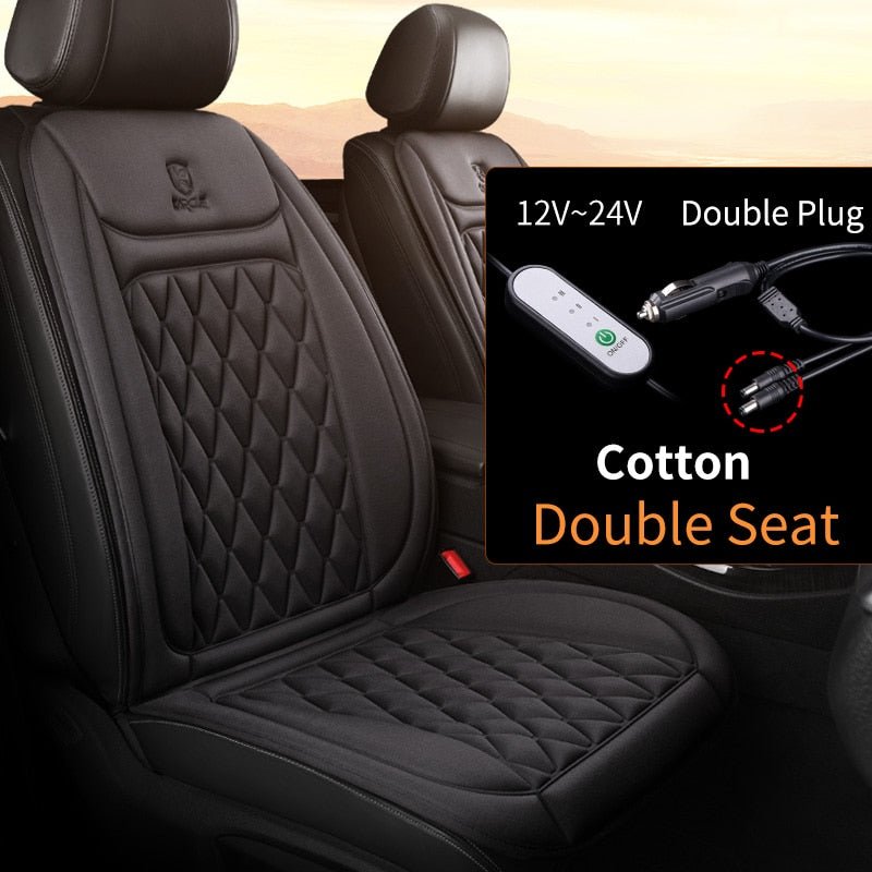 12 - 24v Heated Car Seat Cover 30' Fast Car Seat Heater Cloth/Flannel Heated Car Seat Protector 25W Seat Heating Cover Car Seat - TIKIJTRONICS12 - 24v Heated Car Seat Cover 30' Fast Car Seat Heater Cloth/Flannel Heated Car Seat Protector 25W Seat Heating Cover Car Seat200000182:350850#2PCS Black Cloth