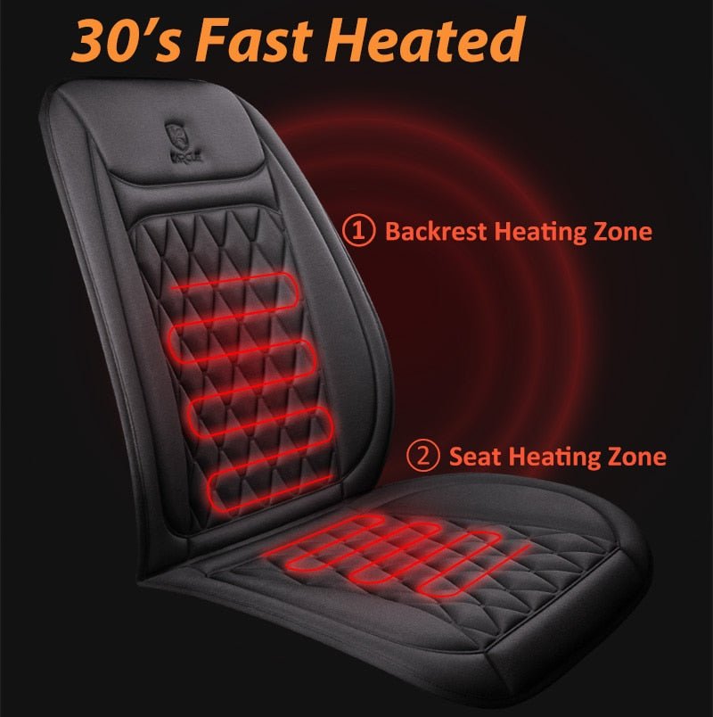 12 - 24v Heated Car Seat Cover 30' Fast Car Seat Heater Cloth/Flannel Heated Car Seat Protector 25W Seat Heating Cover Car Seat - TIKIJTRONICS12 - 24v Heated Car Seat Cover 30' Fast Car Seat Heater Cloth/Flannel Heated Car Seat Protector 25W Seat Heating Cover Car Seat200000182:200000914#2PCS Black Flannel