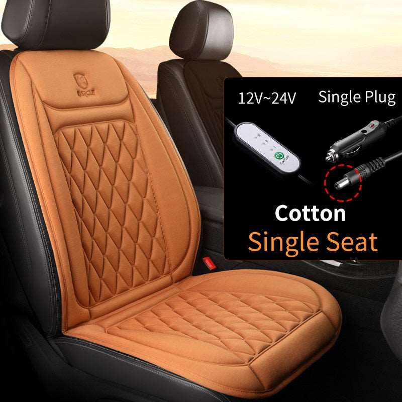 12 - 24v Heated Car Seat Cover 30' Fast Car Seat Heater Cloth/Flannel Heated Car Seat Protector 25W Seat Heating Cover Car Seat - TIKIJTRONICS12 - 24v Heated Car Seat Cover 30' Fast Car Seat Heater Cloth/Flannel Heated Car Seat Protector 25W Seat Heating Cover Car Seat200000182:200144376#1PCS Orange Cloth