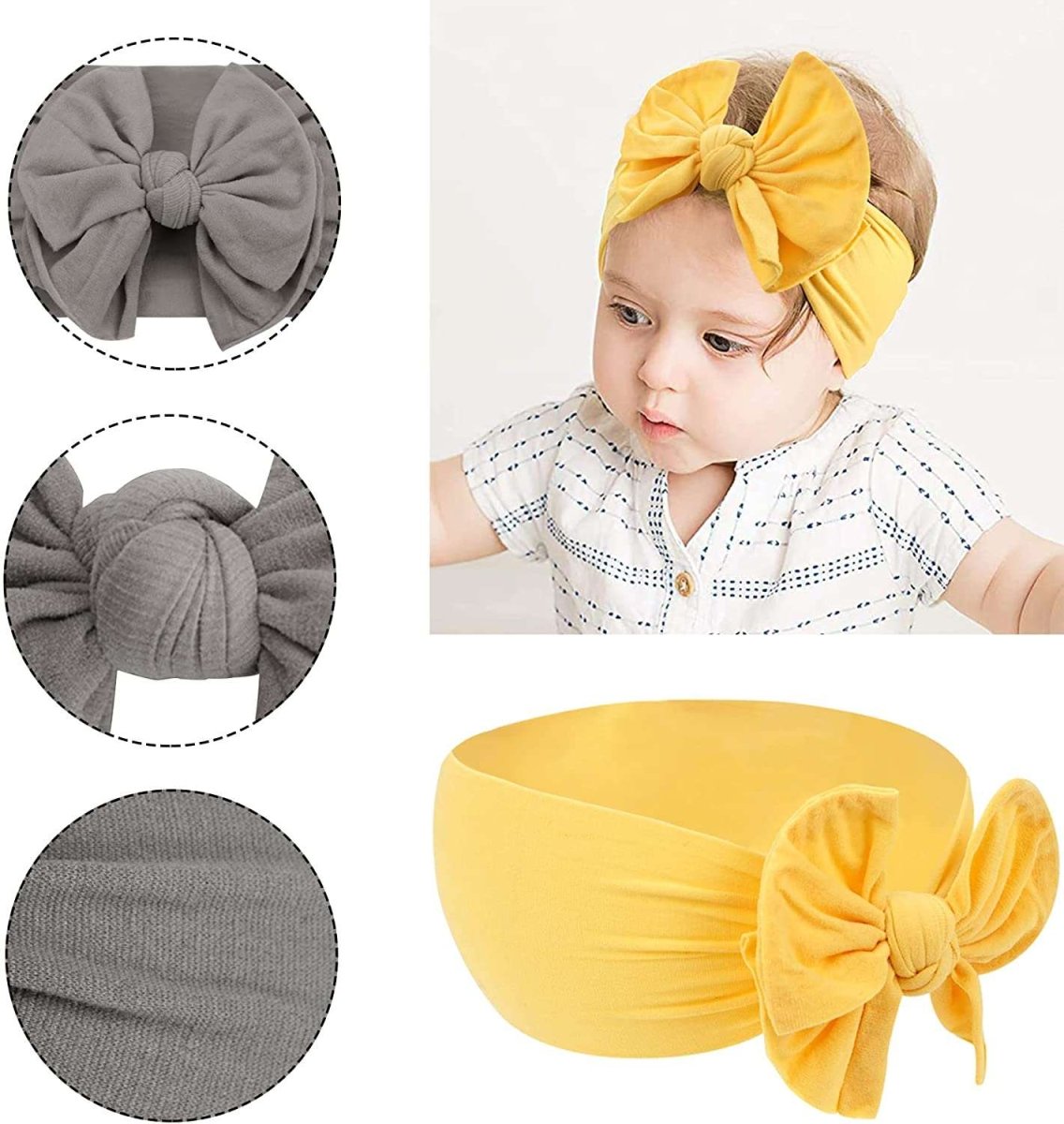 12 Pcs Baby Headband Newborn Soft Elastic Baby Turban Headband Bowknot Headbands for Baby Girls - TIKIJTRONICS 0 SPECIFICATIONSType: HeadbandsStyle: FashionPattern Type: FloralOrigin: Mainland ChinaMaterial: Polyester,Cotton BlendsItem Type: HeadwearGender: GirlsFeature: Decorate Department Name: ChildrenBrand Name: CELLOTApplicable Season: Four SeasonsApplicable Scene: Casual TIKIJTRONICS  (Store description)