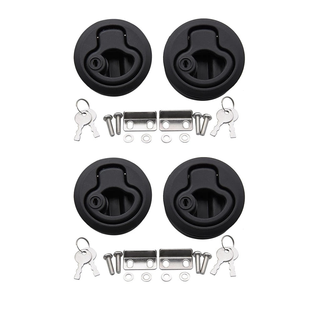 1pcs/2pcs/4pcs/10pcs Round Flush Pull Slam Latch for RV Boat Marine Deck Hatches Lift Pull Handle Non Key Marine Deck Locker.