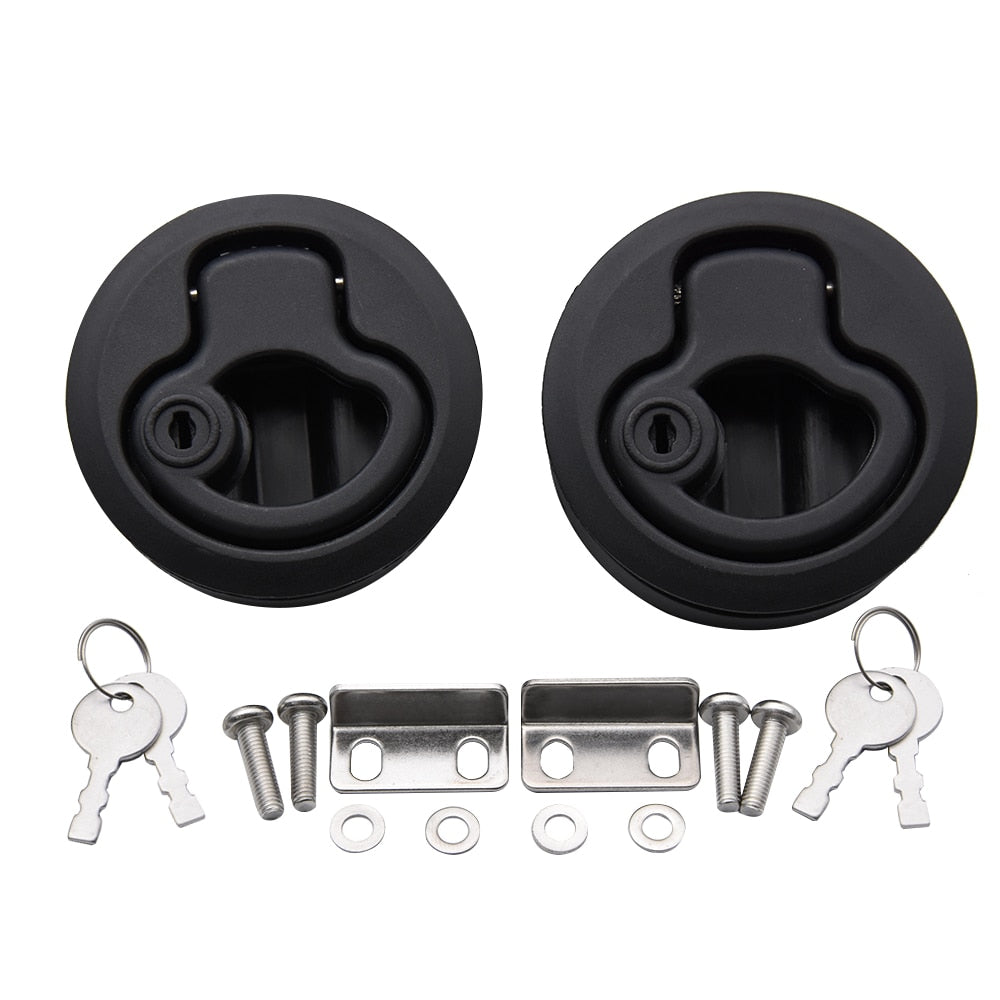 1pcs/2pcs/4pcs/10pcs Round Flush Pull Slam Latch for RV Boat Marine Deck Hatches Lift Pull Handle Non Key Marine Deck Locker.