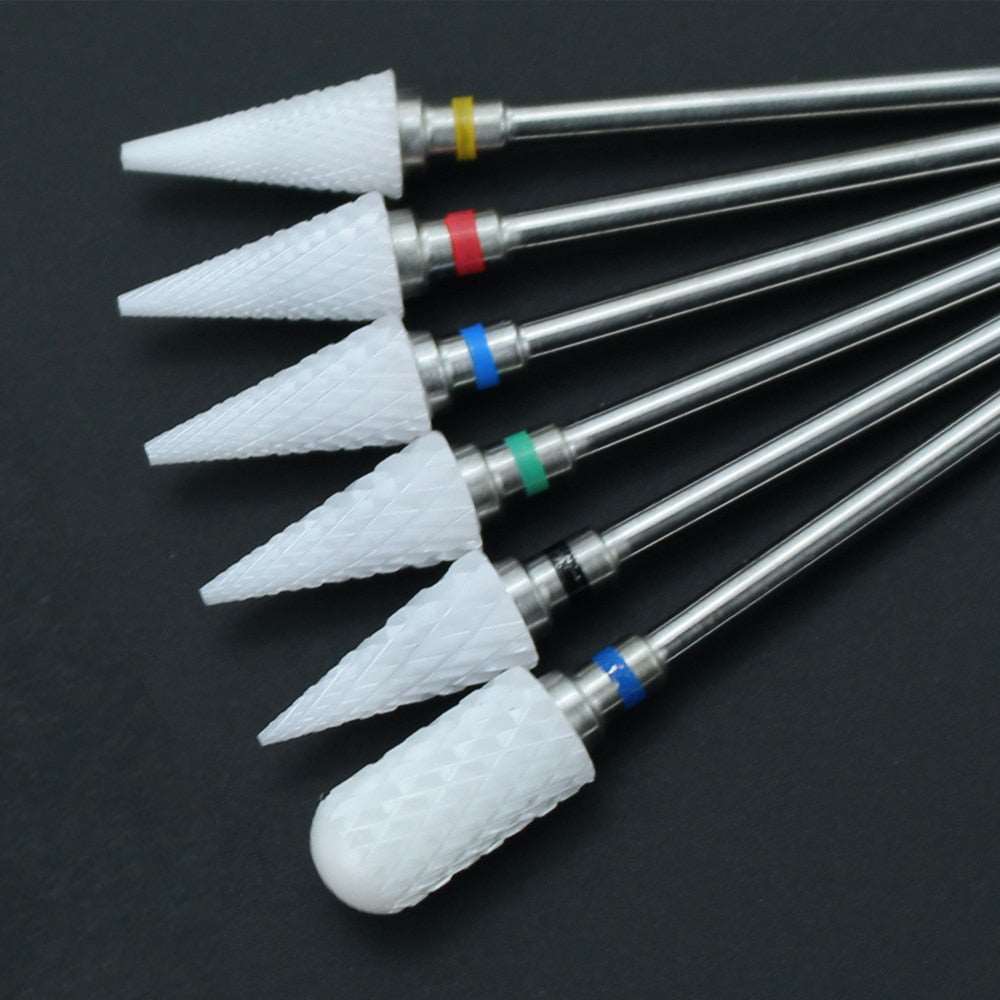 1pcs Ceramic Nail Drill Bit For Electric Manicure Drills Machine Milling Cutter Nail Files Buffers Nail Art Equipment Accessory TIKIJTRONICS