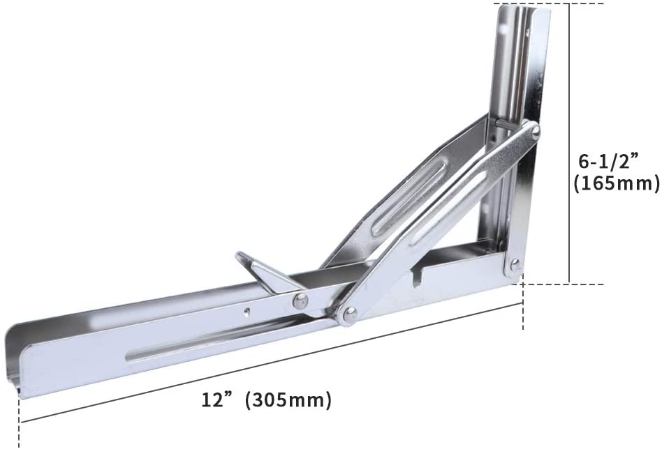 2 Pieces Folding Heavy Duty Shelf-Bracket Bench Table Folding Shelf or Bracket, Max. Load 550lbs - TIKIJTRONICS 0 SPECIFICATIONSType: OtherSize: 12"Origin: Mainland ChinaMaterial: OtherBrand Name: HOFFEN TIKIJTRONICS  (Store description)