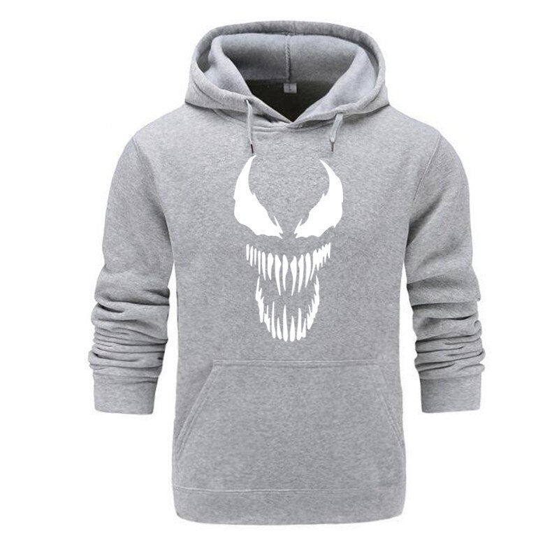 2019 Comic Thick Venom Hoodie Sweatshirts Men Superhero Anime Cool Black Autumn Winter Tops Plus Velvet Warm Hoody - TIKIJTRONICS # 0