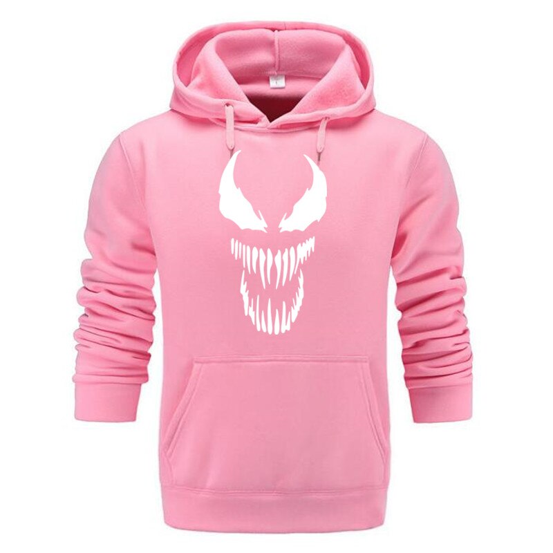 2019 Comic Thick Venom Hoodie Sweatshirts Men Superhero Anime Cool Black Autumn Winter Tops Plus Velvet Warm Hoody - TIKIJTRONICS # 0