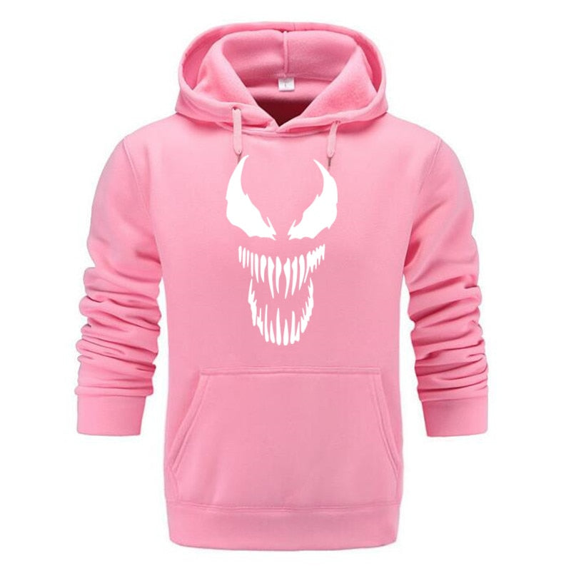 2019 Comic Thick Venom Hoodie Sweatshirts Men Superhero Anime Cool Black Autumn Winter Tops Plus Velvet Warm Hoody - TIKIJTRONICS # 0