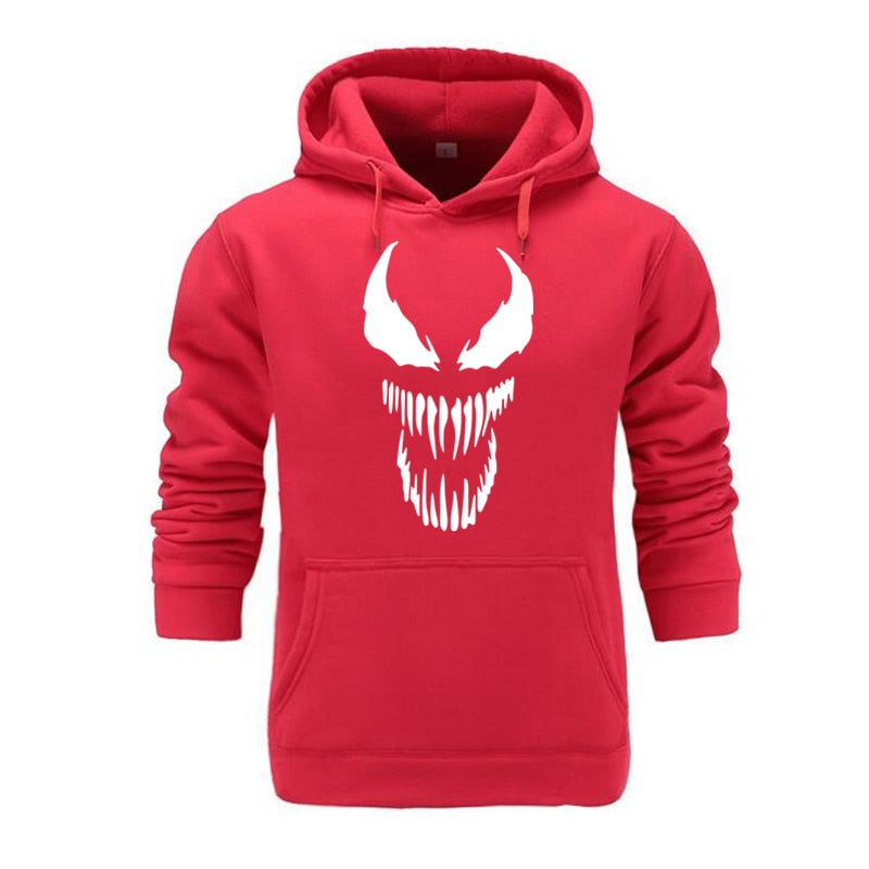 2019 Comic Thick Venom Hoodie Sweatshirts Men Superhero Anime Cool Black Autumn Winter Tops Plus Velvet Warm Hoody - TIKIJTRONICS # 0