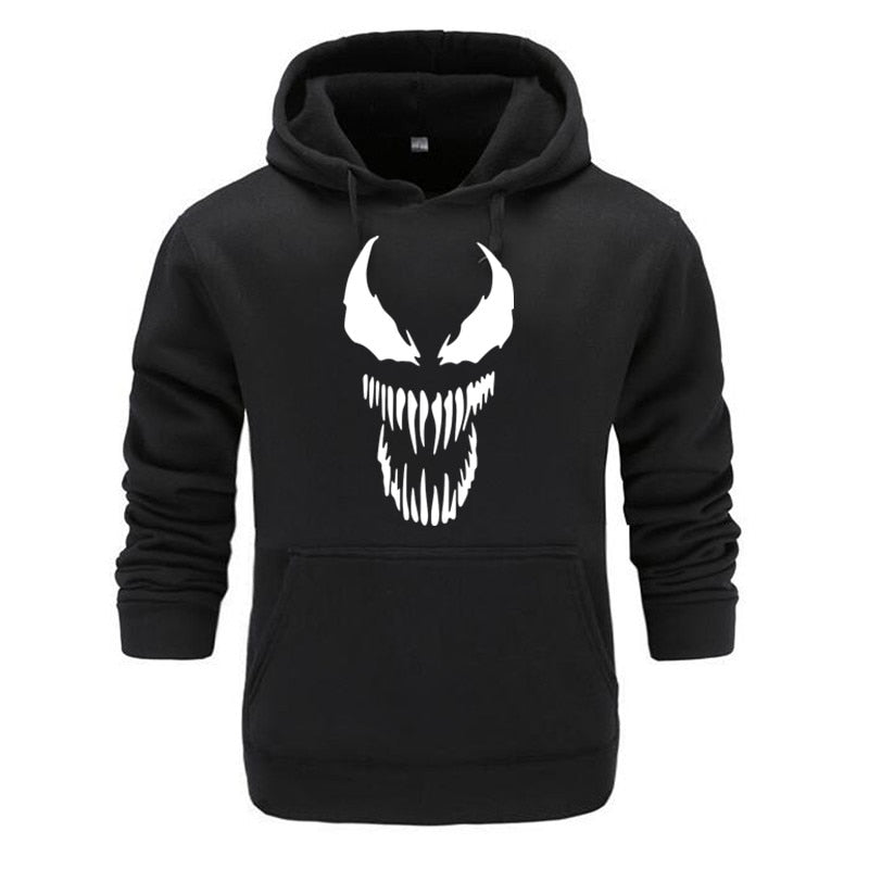 2019 Comic Thick Venom Hoodie Sweatshirts Men Superhero Anime Cool Black Autumn Winter Tops Plus Velvet Warm Hoody - TIKIJTRONICS # 0