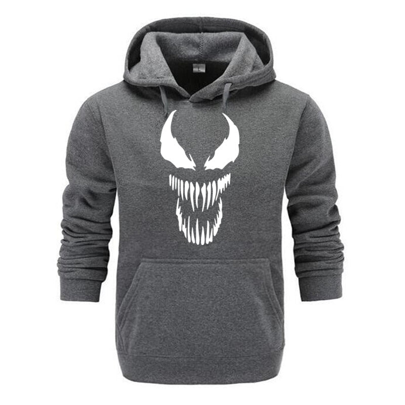 2019 Comic Thick Venom Hoodie Sweatshirts Men Superhero Anime Cool Black Autumn Winter Tops Plus Velvet Warm Hoody - TIKIJTRONICS # 0