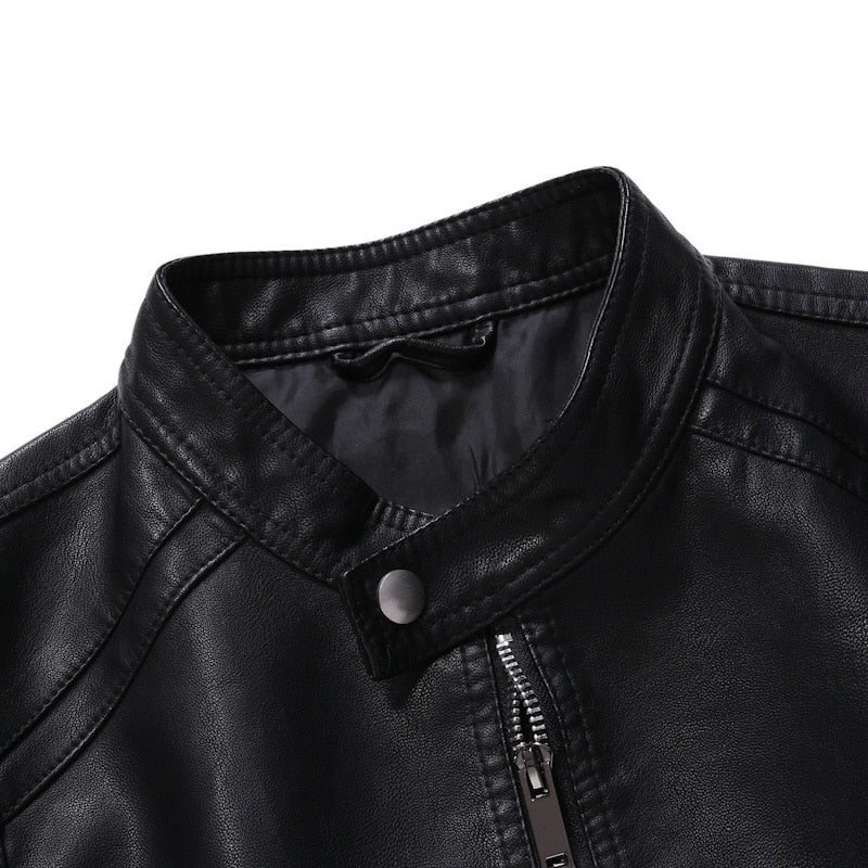 2020 Men Faux Leather Jacket Motorcycle 5XL Men's  Jackets Black  Jaqueta de Couro Masculina Outwear Male PU Leather Coats Mens TIKIJTRONICS