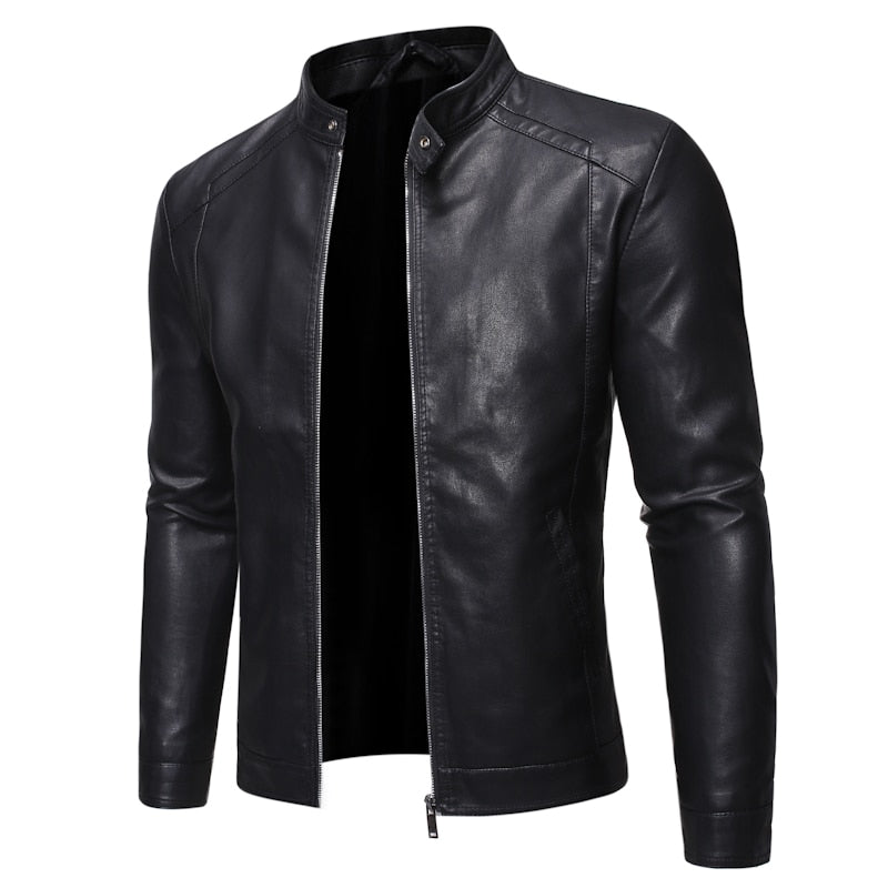 2020 Men Faux Leather Jacket Motorcycle 5XL Men's  Jackets Black  Jaqueta de Couro Masculina Outwear Male PU Leather Coats Mens TIKIJTRONICS