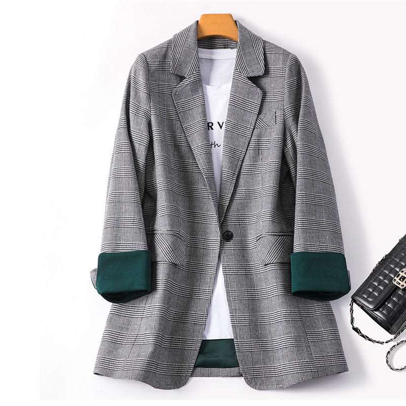 2020 New Fashion Business Interview Plaid Suits Women Work Office Ladies Long Sleeve Spring Casual Blazer - TIKIJTRONICS 0 SPECIFICATIONSStyle: CasualSleeve Length(cm): FullPattern Type: PlaidModel Number: 12251525Material: Cotton,Polyester,SpandexItem Type: BlazersHooded: NoGender: WOMENDecoration: PocketsCollar: V-NeckClothing Length: RegularClosure Type: Single Button TIKIJTRONICS  (Store description)