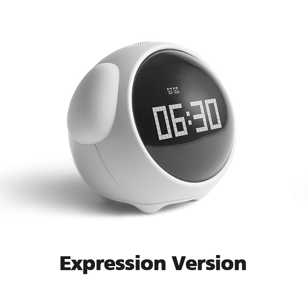 2021 New Cute Expression Alarm Clock Child Multifunctional Bedside Voice Control Night Light Snooze Chargeable Child Alarm Clock - TIKIJTRONICS # 0