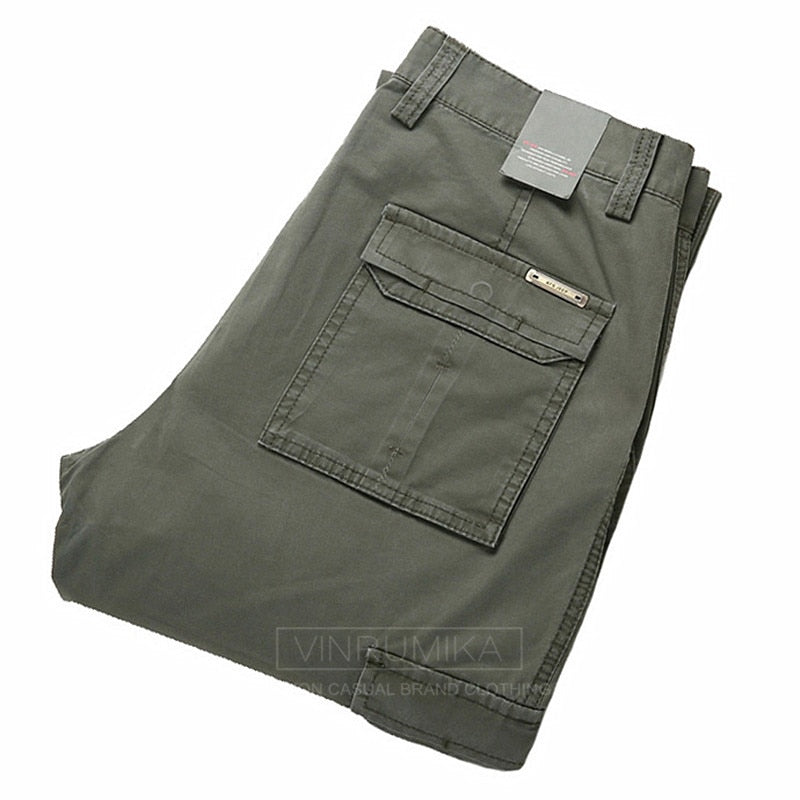 2022 Men's Summer Multi-pocket Overalls Pants Man Spring Autumn Casual Brand Army Green Cotton Loose Cargo Pant Long Trousers TIKIJTRONICS