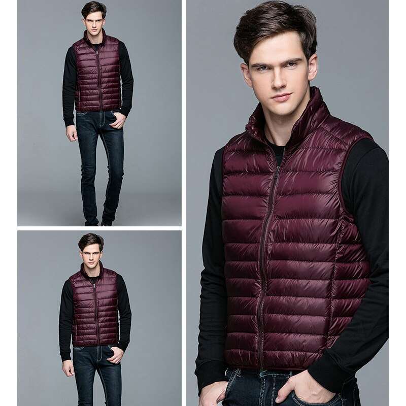 2022 New Men's Winter Coat 90% White Duck Down Puffer Vest Portable Ultra Light Sleeveless Jacket Portable Waistcoat for Men TIKIJTRONICS