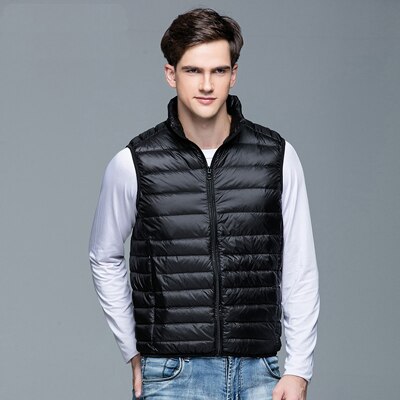 2022 New Men's Winter Coat 90% White Duck Down Puffer Vest Portable Ultra Light Sleeveless Jacket Portable Waistcoat for Men TIKIJTRONICS