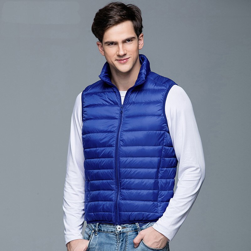 2022 New Men's Winter Coat 90% White Duck Down Puffer Vest Portable Ultra Light Sleeveless Jacket Portable Waistcoat for Men TIKIJTRONICS