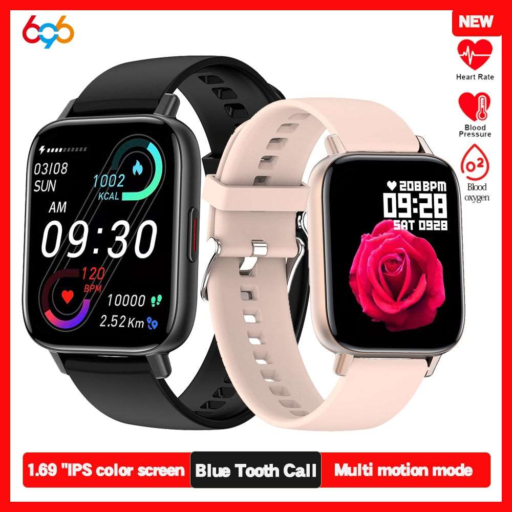 2022 Smart Watch Women Smartwatch Men Blue Tooth Call New Heart Rate Blood Pressure Oxygen Monitor DIY Dials Tracker Fit Xiaomi - TIKIJTRONICS # 0