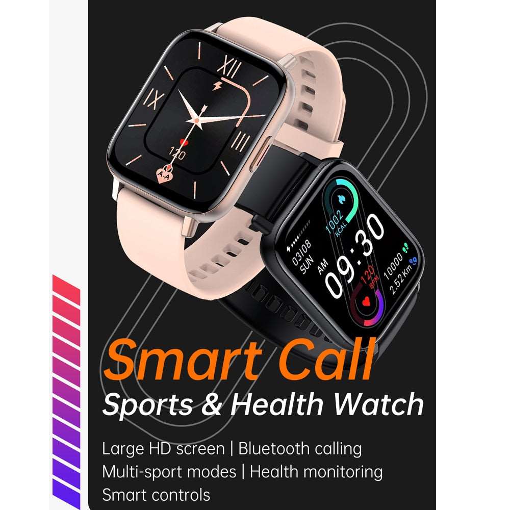 2022 Smart Watch Women Smartwatch Men Blue Tooth Call New Heart Rate Blood Pressure Oxygen Monitor DIY Dials Tracker Fit Xiaomi - TIKIJTRONICS # 0