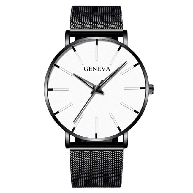 2023 Minimalist Men's Fashion Ultra Thin Watches Simple Men Business Stainless Steel Mesh Belt Quartz Watch relogio masculino TIKIJTRONICS