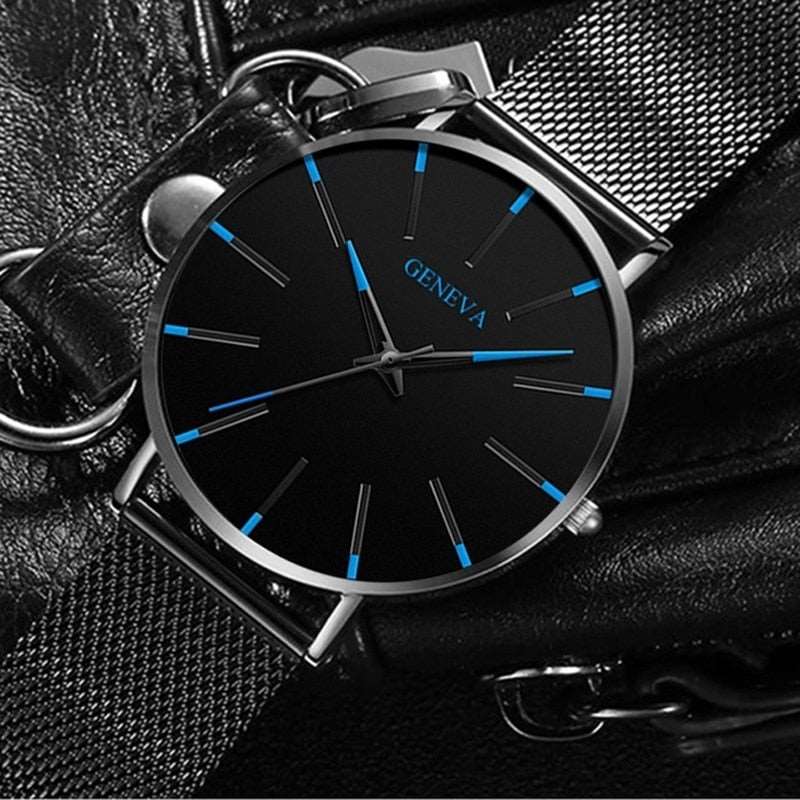 2023 Minimalist Men's Fashion Ultra Thin Watches Simple Men Business Stainless Steel Mesh Belt Quartz Watch relogio masculino TIKIJTRONICS