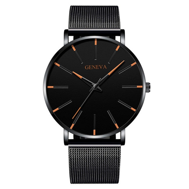 2023 Minimalist Men's Fashion Ultra Thin Watches Simple Men Business Stainless Steel Mesh Belt Quartz Watch relogio masculino TIKIJTRONICS