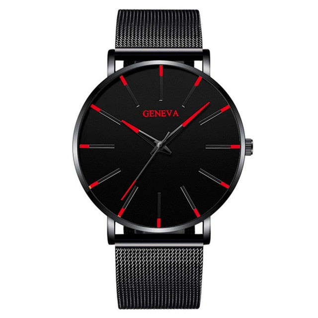 2023 Minimalist Men's Fashion Ultra Thin Watches Simple Men Business Stainless Steel Mesh Belt Quartz Watch relogio masculino TIKIJTRONICS