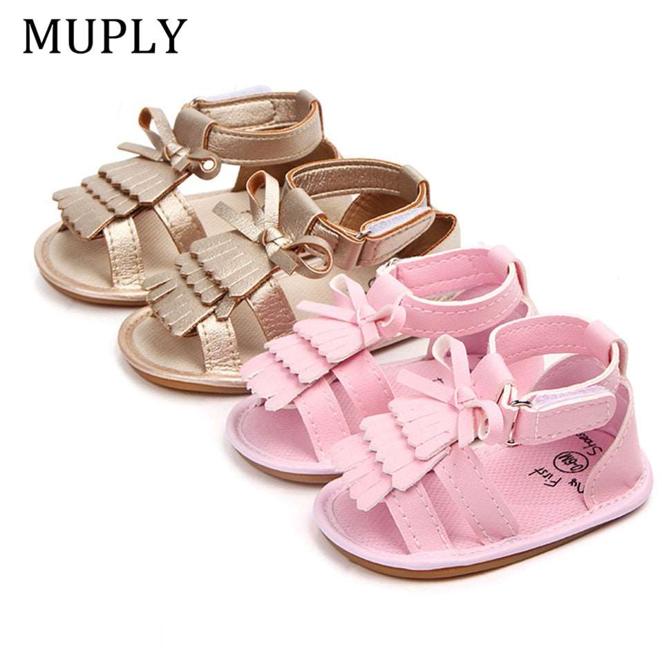 2023 New Arrival Baby Sandals Summer PU Leather Tassel With Bow Baby Girl Sandals Rubber Bottom High Quality Toddler Moccasins - TIKIJTRONICS # 0