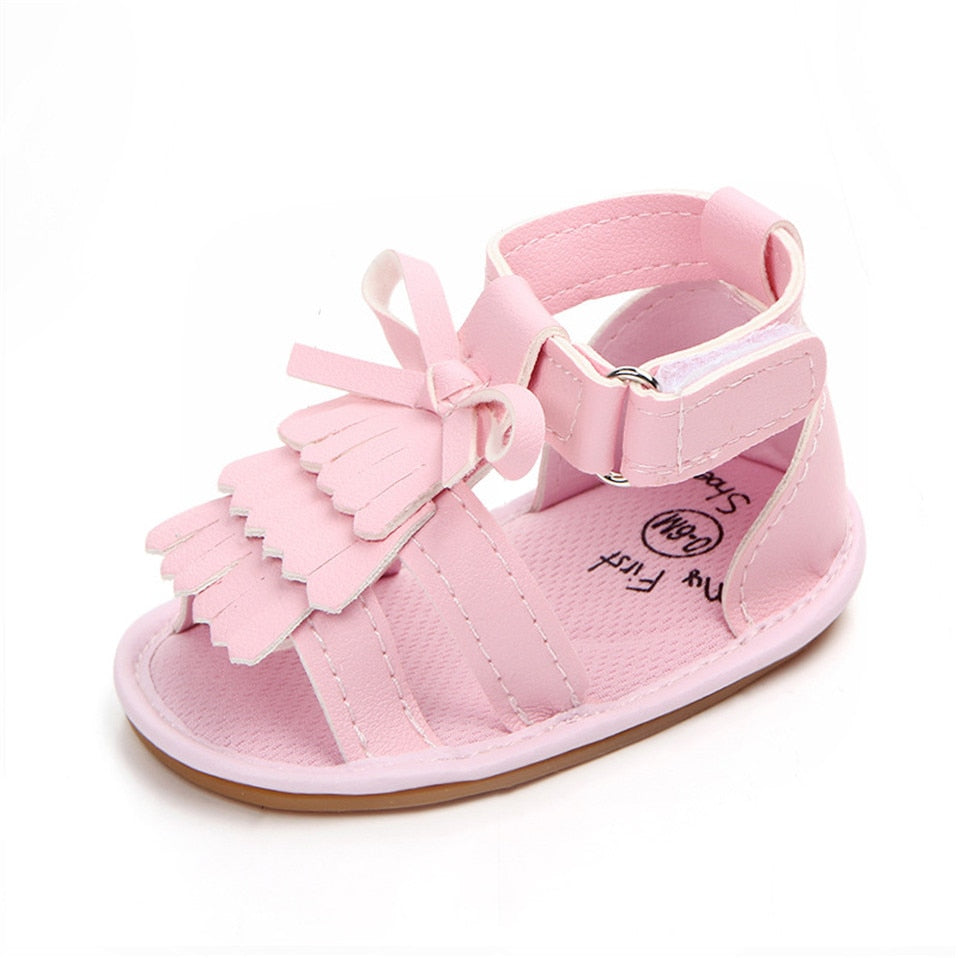 2023 New Arrival Baby Sandals Summer PU Leather Tassel With Bow Baby Girl Sandals Rubber Bottom High Quality Toddler Moccasins - TIKIJTRONICS # 0