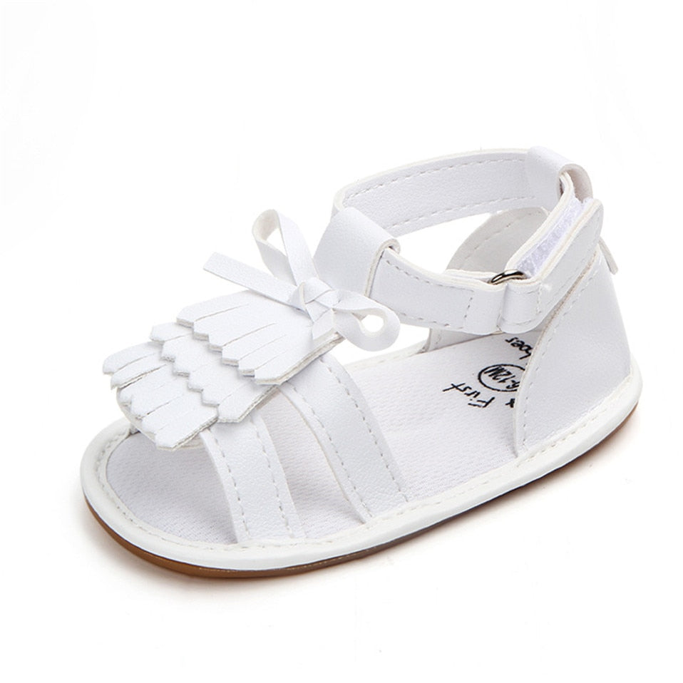 2023 New Arrival Baby Sandals Summer PU Leather Tassel With Bow Baby Girl Sandals Rubber Bottom High Quality Toddler Moccasins - TIKIJTRONICS # 0