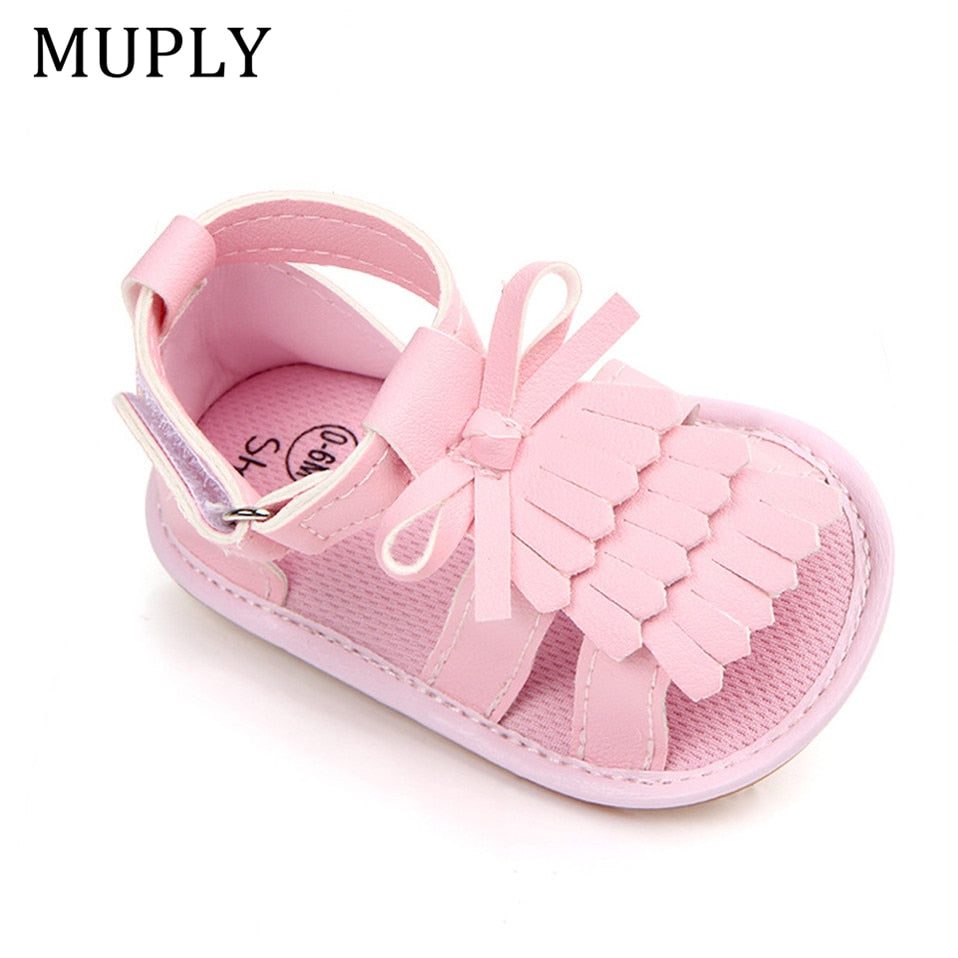 2023 New Arrival Baby Sandals Summer PU Leather Tassel With Bow Baby Girl Sandals Rubber Bottom High Quality Toddler Moccasins - TIKIJTRONICS # 0