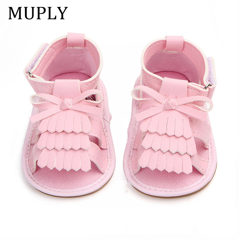 2023 New Arrival Baby Sandals Summer PU Leather Tassel With Bow Baby Girl Sandals Rubber Bottom High Quality Toddler Moccasins - TIKIJTRONICS # 0