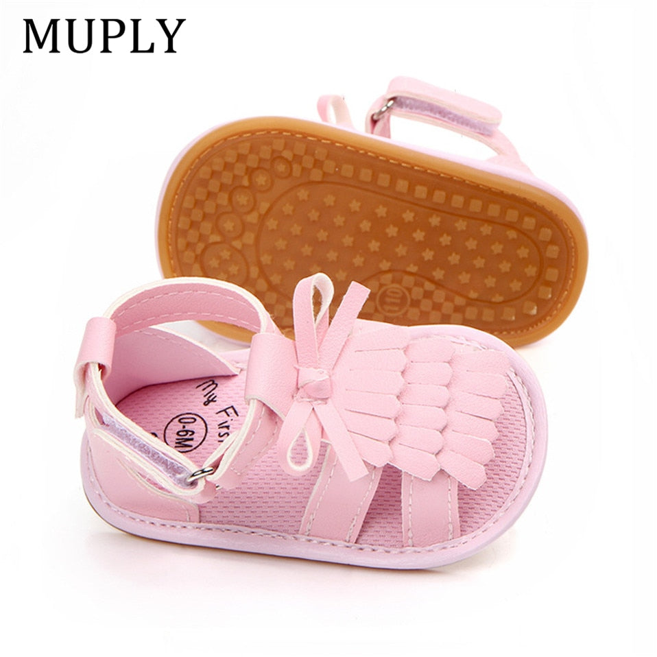 2023 New Arrival Baby Sandals Summer PU Leather Tassel With Bow Baby Girl Sandals Rubber Bottom High Quality Toddler Moccasins - TIKIJTRONICS # 0