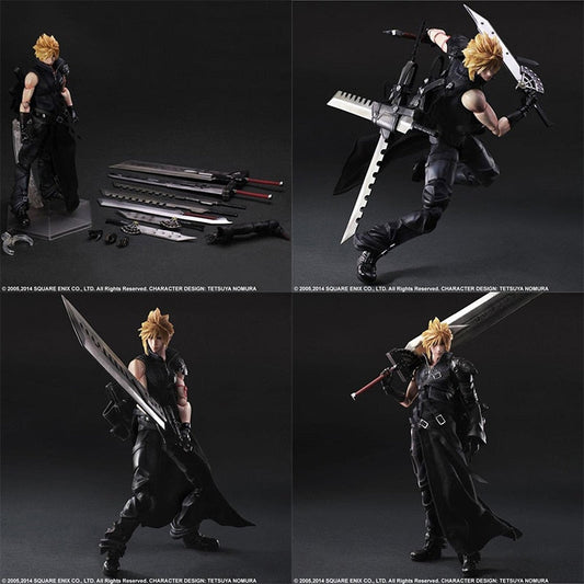 28cm Play Arts Final Fantasy VII Cloud Strife PVC Action Figure Anime Cloud Strife Collection PVC Model Toys Doll - TIKIJTRONICS # 0