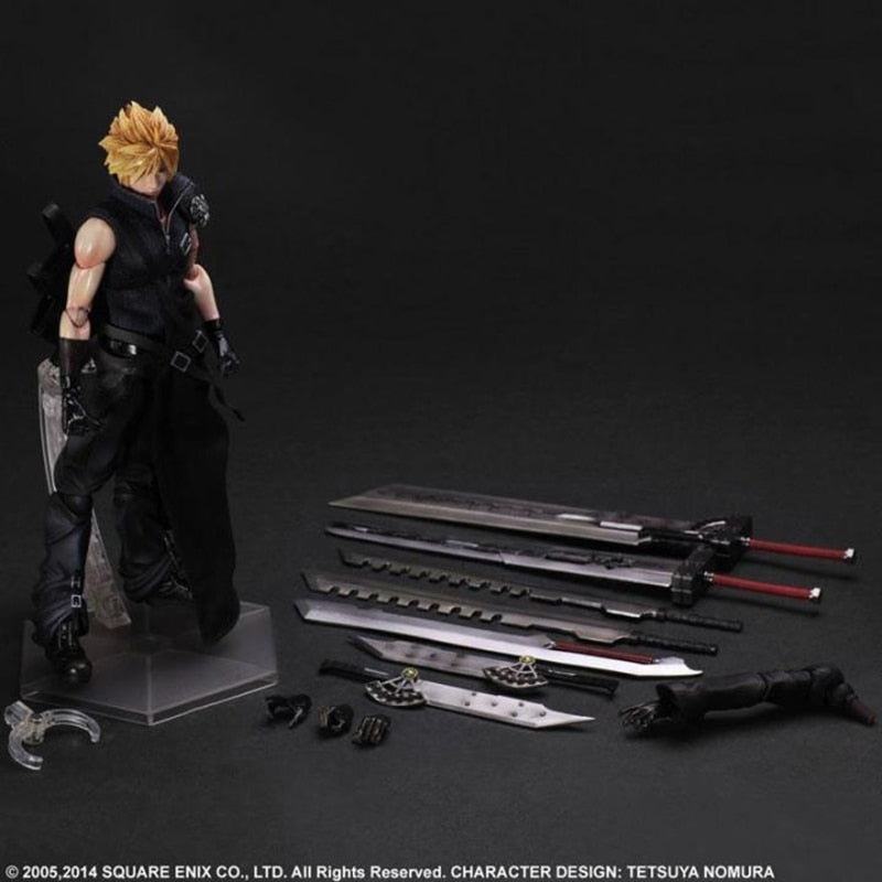 28cm Play Arts Final Fantasy VII Cloud Strife PVC Action Figure Anime Cloud Strife Collection PVC Model Toys Doll - TIKIJTRONICS # 0