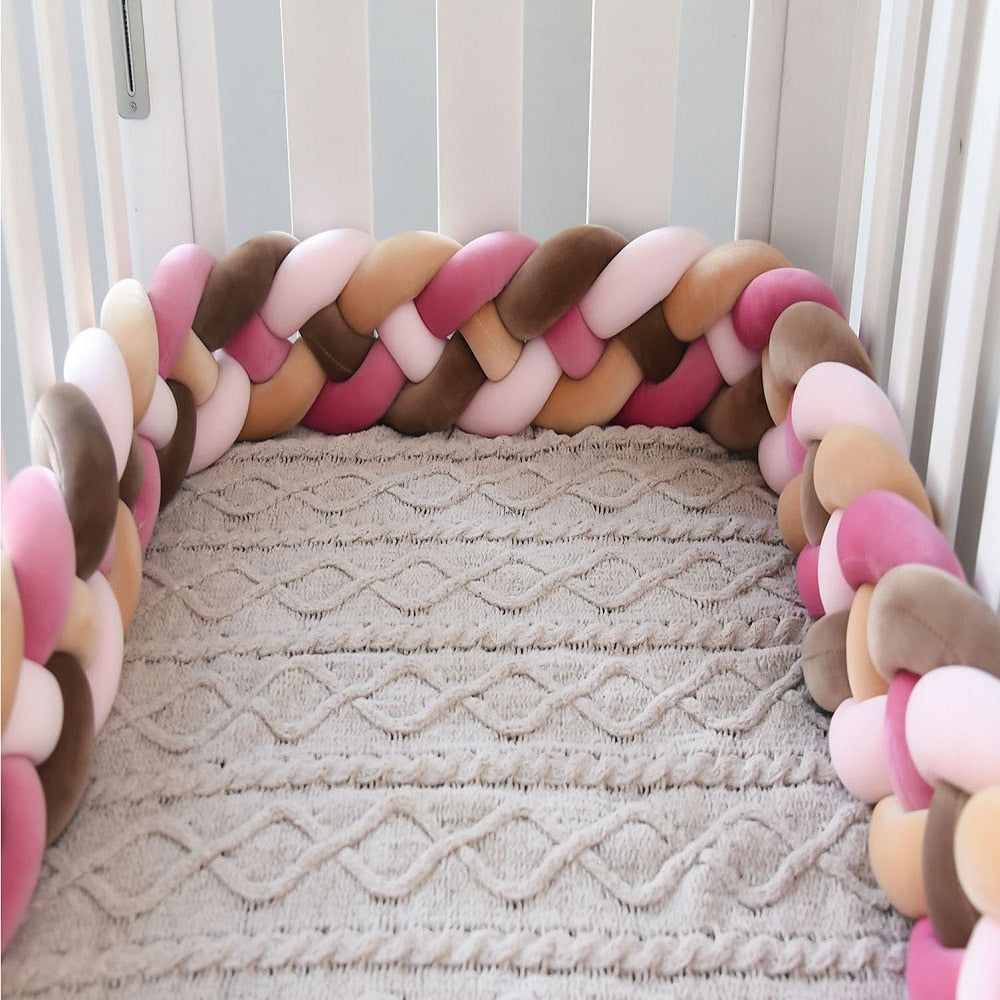 2M/3M Baby Bed Bumper Tour De Lit Bebe Newborn Crib Bumper 4 Braided Knot  Baby Crib Bedding Set Bumper Protector TIKIJTRONICS