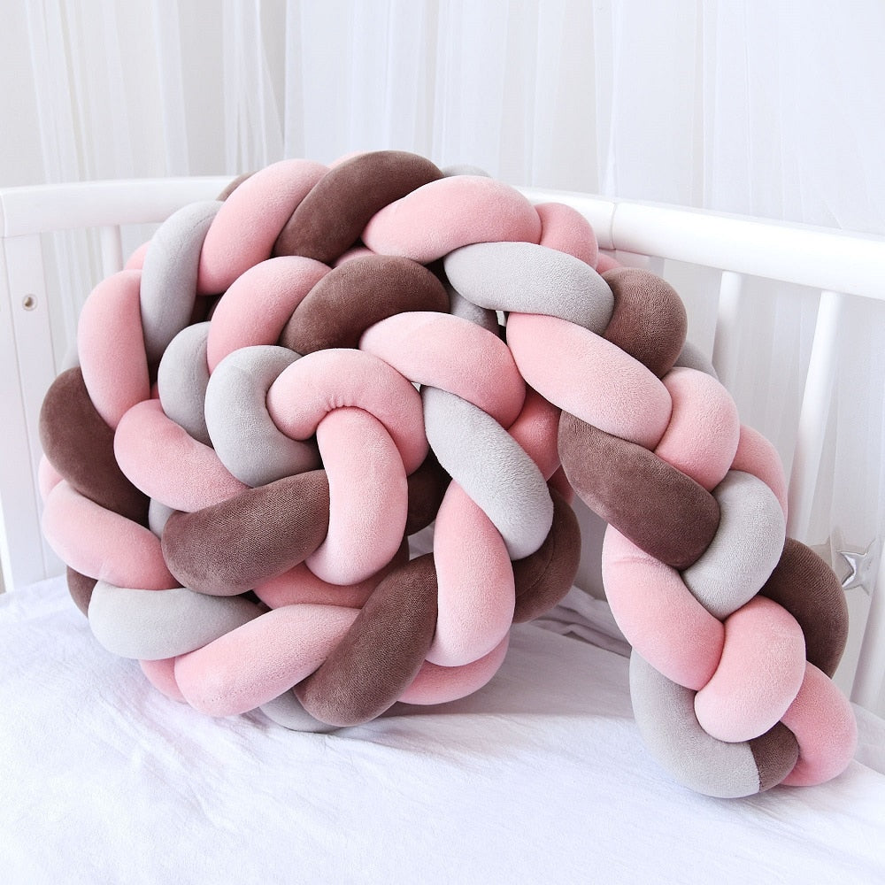 2M/3M Baby Bed Bumper Tour De Lit Bebe Newborn Crib Bumper 4 Braided Knot  Baby Crib Bedding Set Bumper Protector TIKIJTRONICS