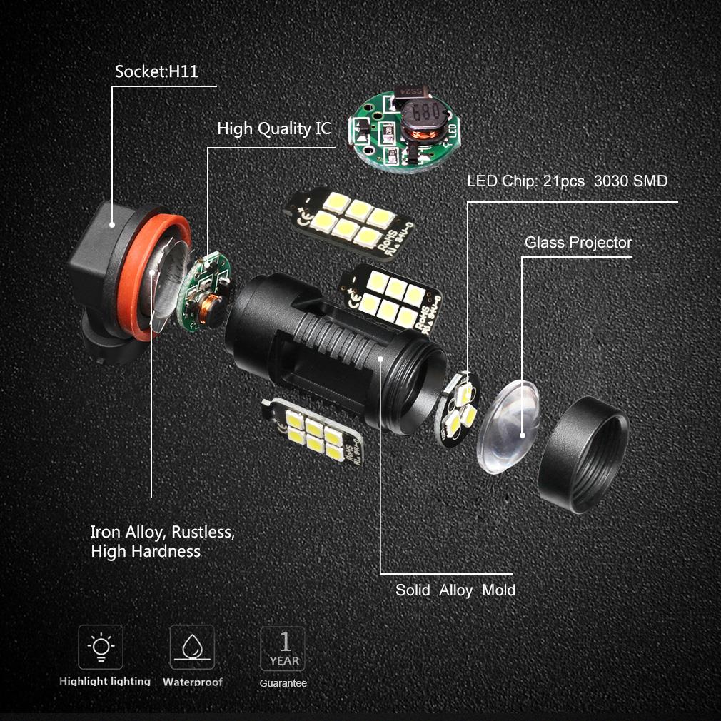 2pcs 1200Lm H11 H8 LED Car Lights LED Bulbs 9005 HB3 9006 HB4 White Daytime Running Lights DRL Fog Light 6000K 12V Driving Lamp - TIKIJTRONICS 0 SPECIFICATIONSVoltage: 12 VOrigin: Mainland ChinaBrand Name: S&D TIKIJTRONICS  (Store description)