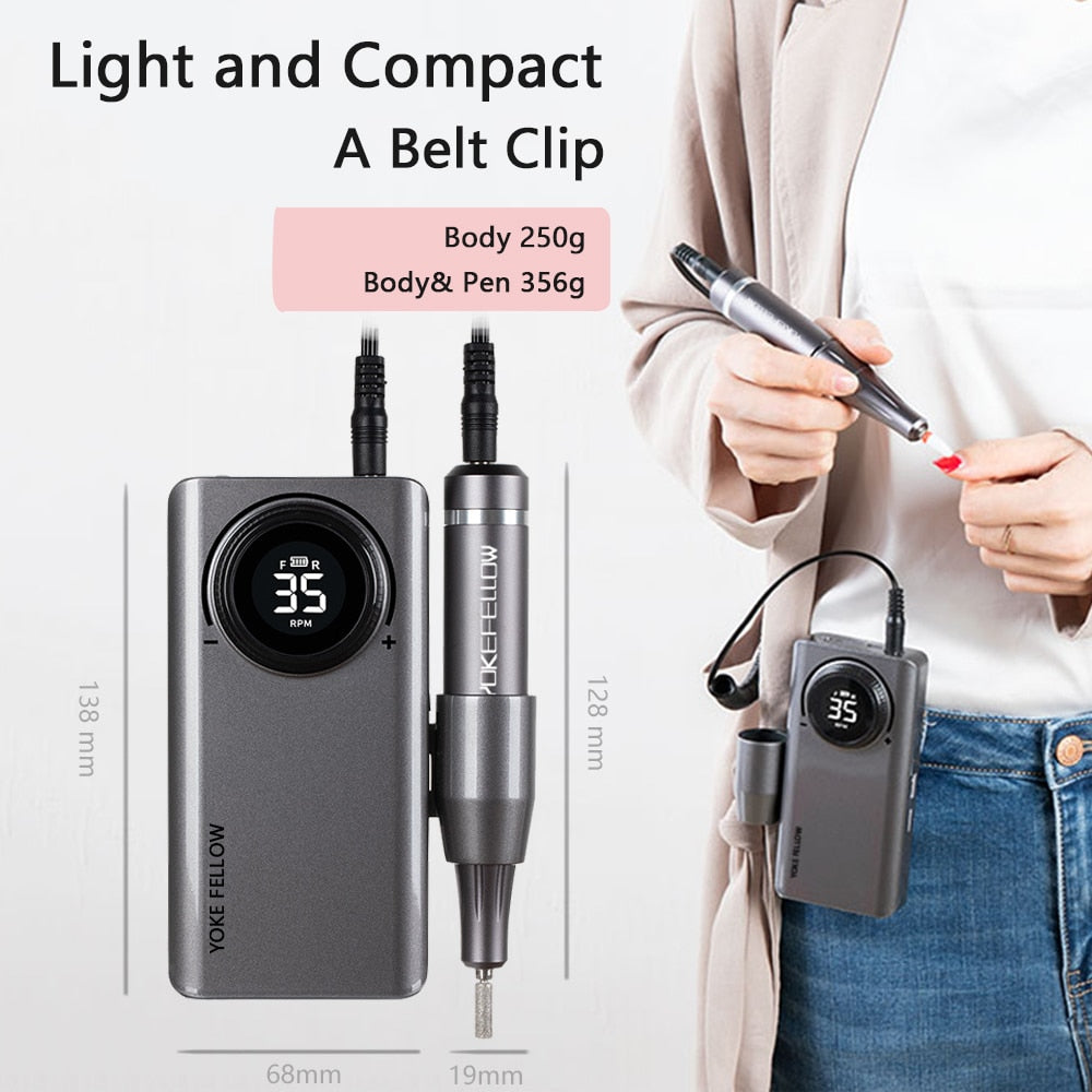 35000 RPM Rechargeable Portable Nail Drill machine Electric Nail File Manicure drill Set profession Nail Tools for Nail Salon - TIKIJTRONICS # 0