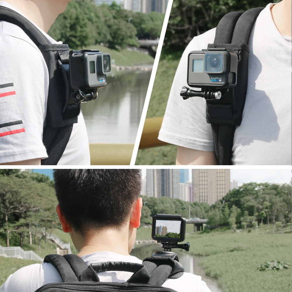 360 Degree Rotary Backpack Clip Mount for GoPro Hero 9 8 7 Black Xiaomi Yi 4K Sjcam Eken Shoulder Belt for GoPro Accessory - TIKIJTRONICS 0 SPECIFICATIONSType: Skeletons & FramesOrigin: Mainland ChinaModel Number: Sport Camera Backpack Clip MountMaterial: PlasticCompatible Action Camera Brand: GoPro,yi,Insta360,Drift,GoProBrand Name: RPXBGUCKARHG TIKIJTRONICS  (Store description)