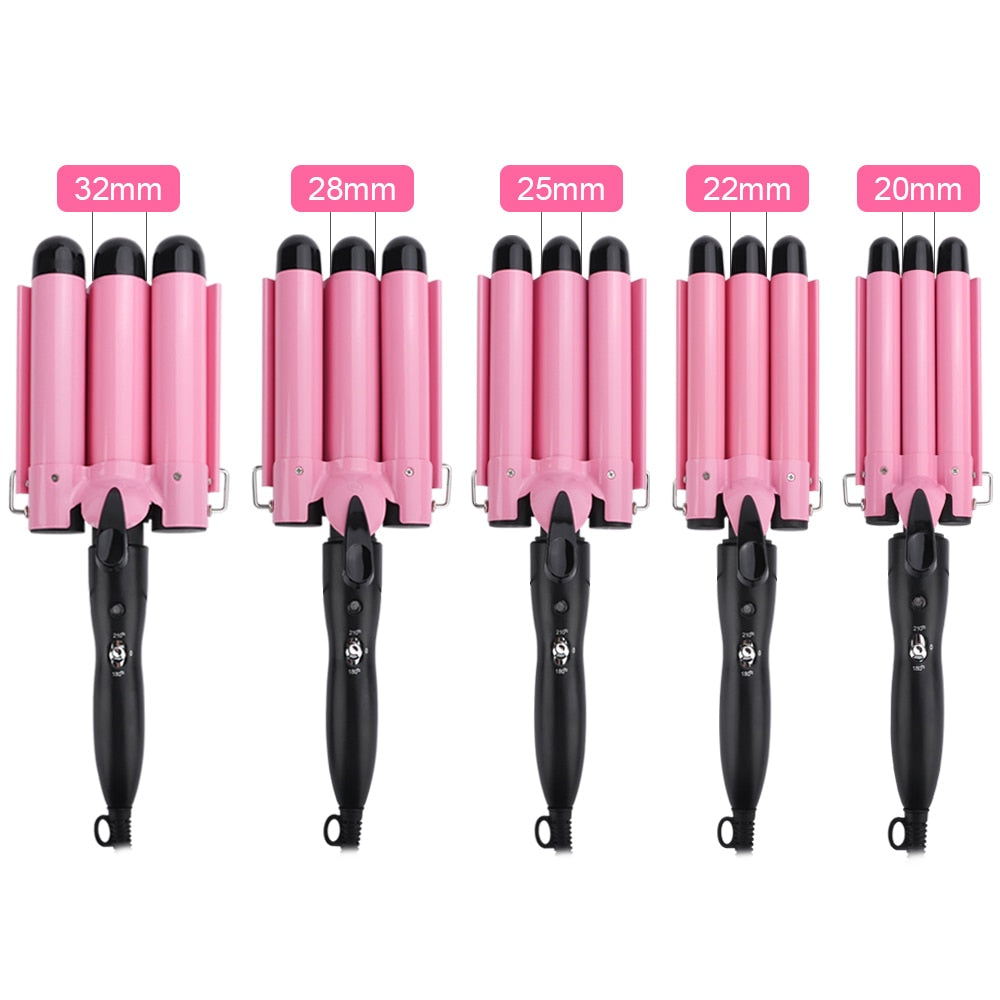 3 Barrels Hair Curling Iron Automatic Perm Splint Ceramic Hair Curler Hair Waver Curlers Rollers Styling Tools Hair Styler Wand - TIKIJTRONICS # 0