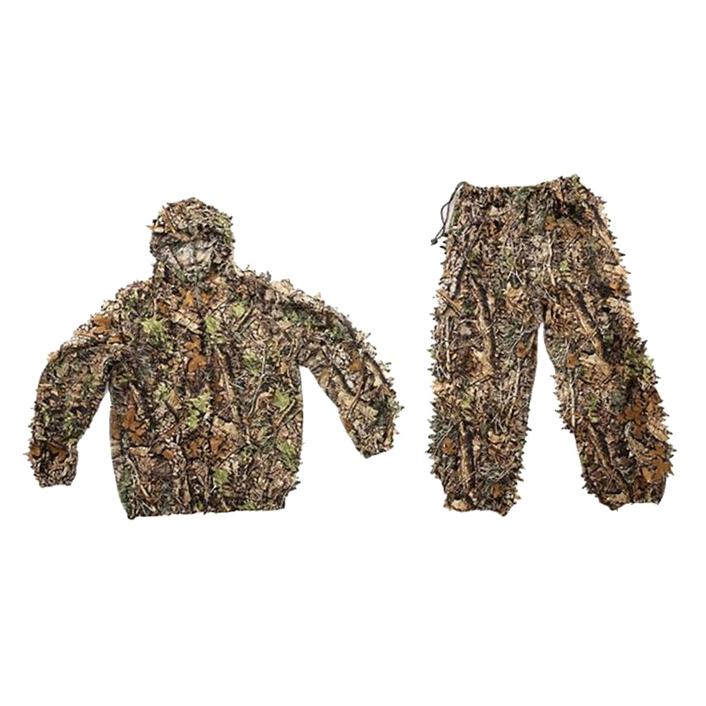 3D Camo Hooded Stretchy Ghillie Suits Clothes Jacket Pants Zipper Design for Hunting Shooting - TIKIJTRONICS 0 SPECIFICATIONSType: Jacket & Pants SetStyle: Ghillie SuitsSize: One SizeQuantity: 1 SetOrigin: Mainland ChinaMaterial: CottonGender: UnisexFit: Fits true to size, take your normal sizeFeatures: 3-D Clothing, HoodCountry/Region of Manufacture: ChinaBundle Description: Jacket Pants Head TIKIJTRONICS  (Store description)